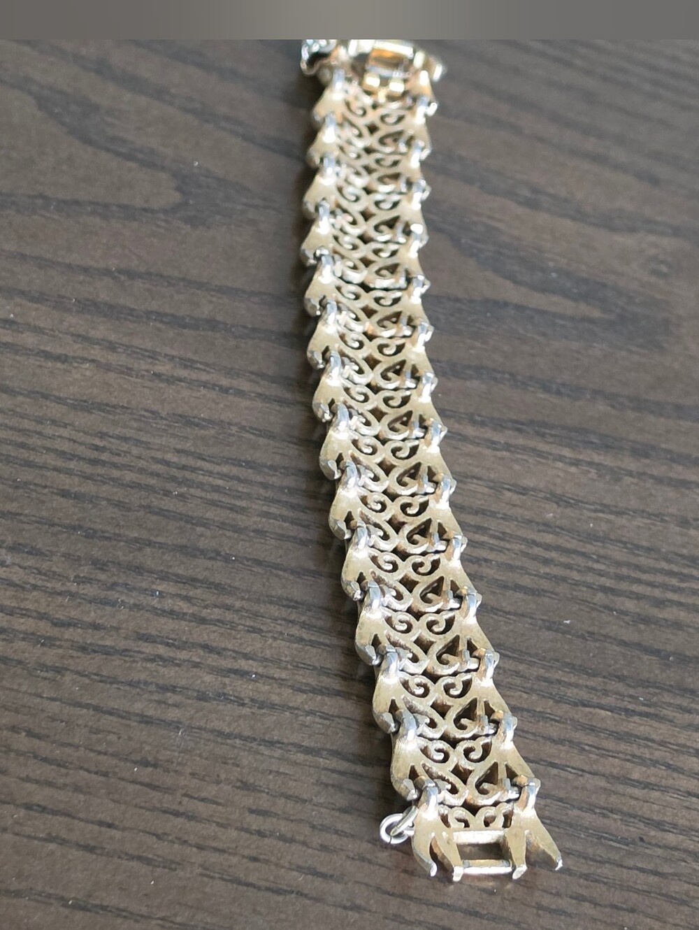 Monet Two-Tone Gold and Silver Filigree Link Bracelet - Picture 7 of 8